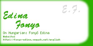 edina fonyo business card