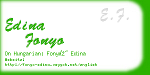 edina fonyo business card